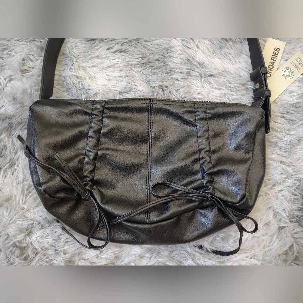 *NWT* No Boundaries Black Faux Leather Hobo Purse